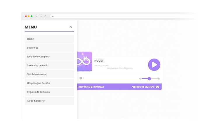 Start-page: menu de links