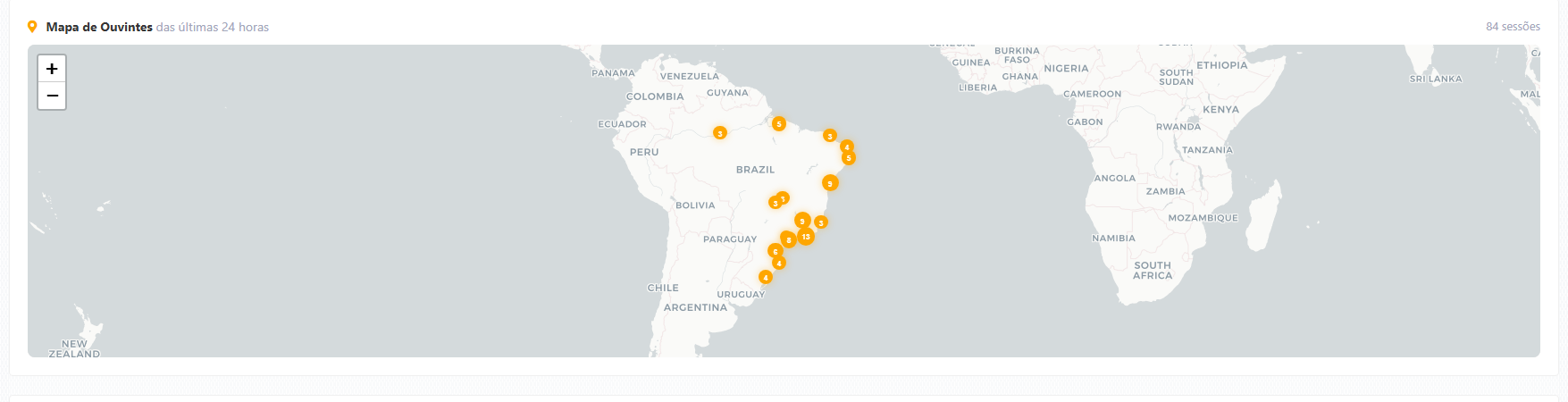 Mapa de ouvintes do período