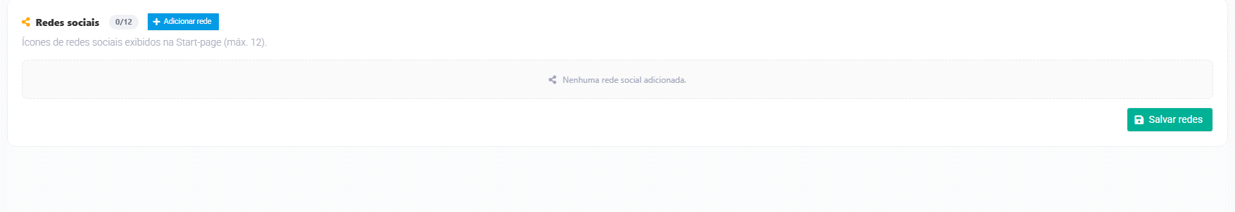 Redes sociais da Start-page